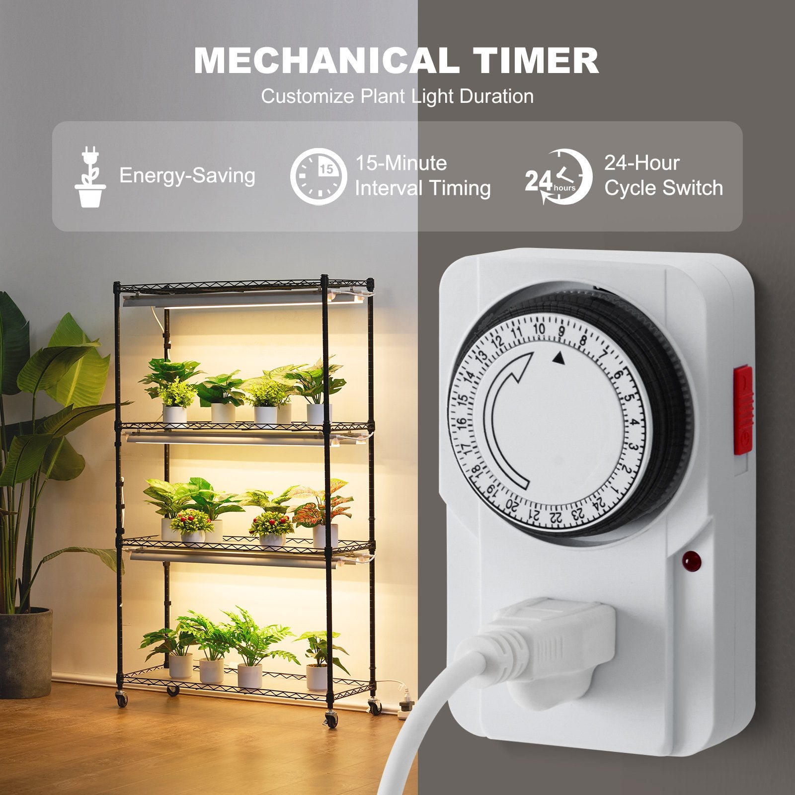 Plant Stand With Grow Light, 4 Tiers Plant Shelf With 3000K 180W LED Full Spectrum Light For Indoor Plants, Grow Light Shelf With Timer For Seed Starting 35.4" L  X 13.8" W X 59.1" H